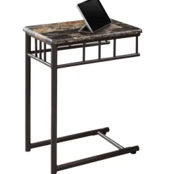Accent table - espresso marble / bronze metal - Monarch