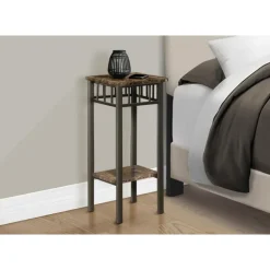 Accent table - espresso marble / bronze metal - Monarch