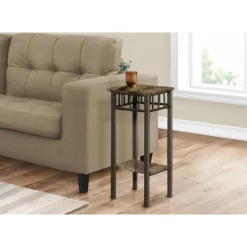 Accent table - espresso marble / bronze metal - Monarch