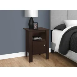 Accent table - espresso night stand with storage - Monarch