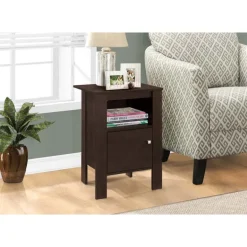 Accent table - espresso night stand with storage - Monarch