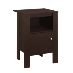 Accent table - espresso night stand with storage - Monarch