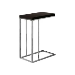 Accent table - espresso with chrome metal - Monarch
