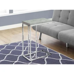 Accent table - grey cement with chrome metal - Monarch