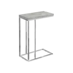 Accent table - grey cement with chrome metal - Monarch