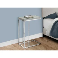Accent table - grey cement with chrome metal - Monarch