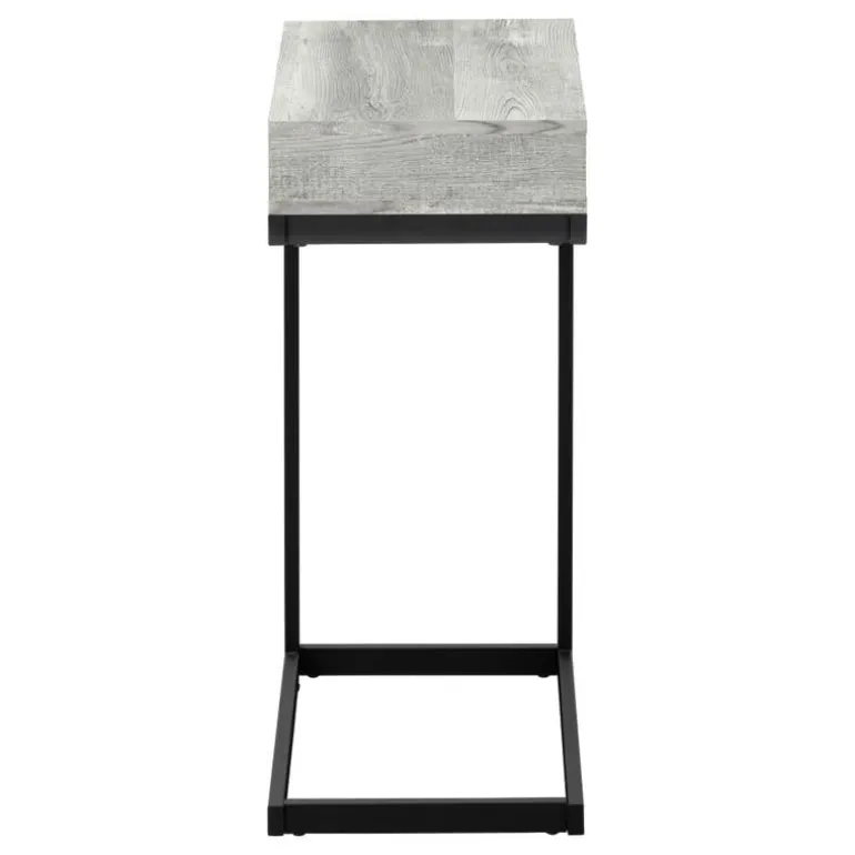 Accent table - grey reclaimed wood-look / black / drawer - Monarch