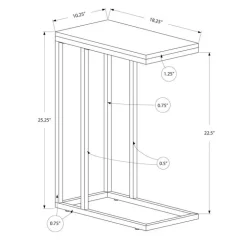 Accent table - grey with chrome metal - Monarch