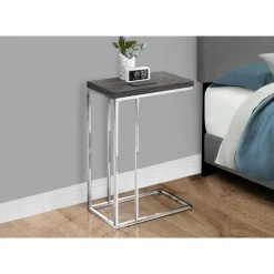 Accent table - grey with chrome metal - Monarch