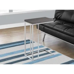 Accent table - grey with chrome metal - Monarch