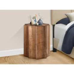 Accent table - 22"h / antique copper iron metal end table - Monarch