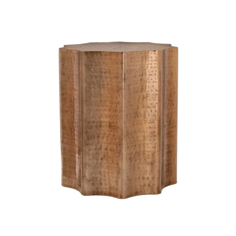 Accent table - 22"h / antique copper iron metal end table - Monarch