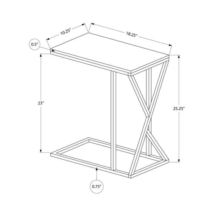 Accent table - 25"h / black / black metal - Monarch