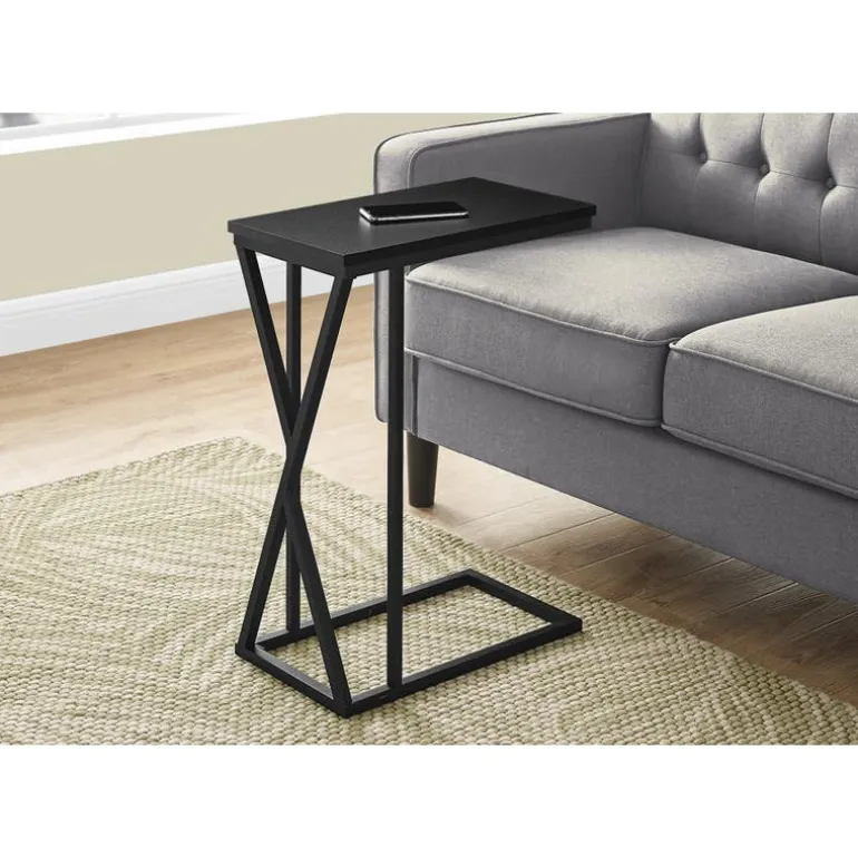 Accent table - 25"h / black / black metal - Monarch