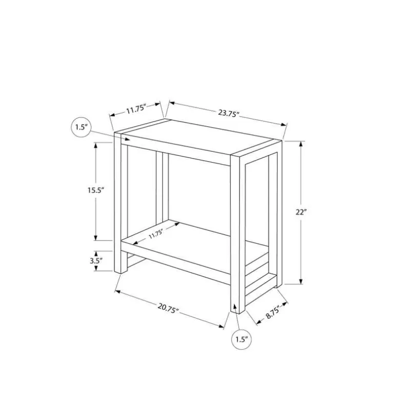 Accent table - 22"h / black / black metal - Monarch