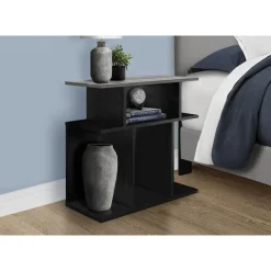 Accent table - 24"h / black / grey top - Monarch