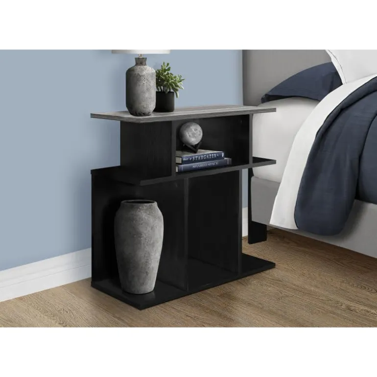 Accent table - 24"h / black / grey top - Monarch
