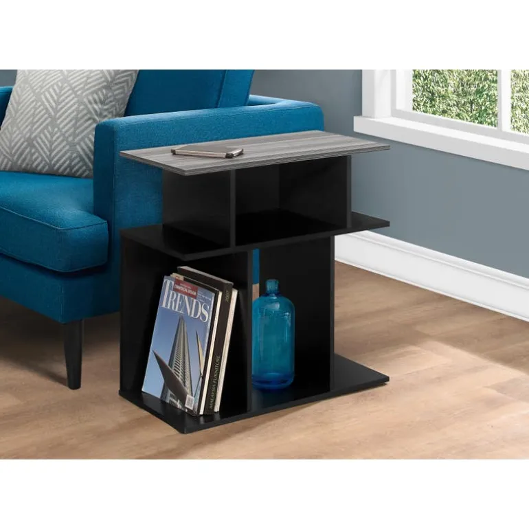 Accent table - 24"h / black / grey top - Monarch