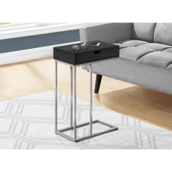 Accent table - 25"h / black / silver metal - Monarch