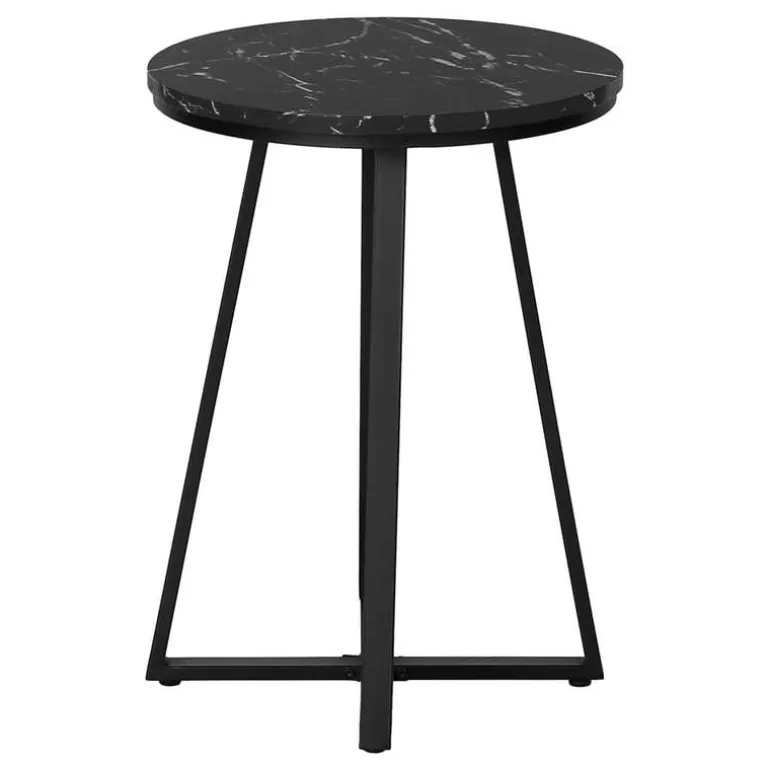 Accent table - 22"h / black marble / black metal - Monarch