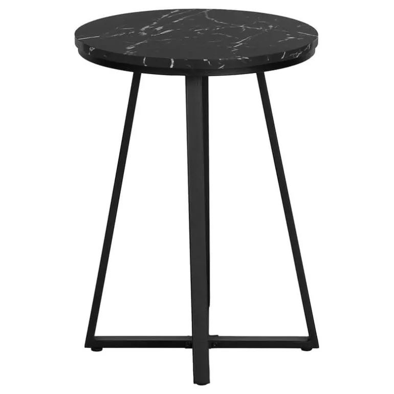 Accent table - 22"h / black marble / black metal - Monarch