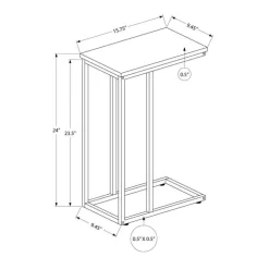 Accent table - 25"h / black marble / black metal - Monarch