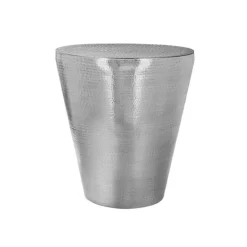 Accent table - 22"h / chrome iron metal drum end table - Monarch