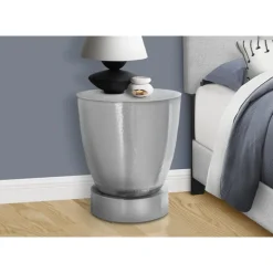 Accent table - 22"h / chrome iron metal drum end - Monarch