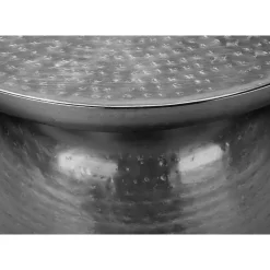 Accent table - 22"h / chrome iron metal drum end - Monarch