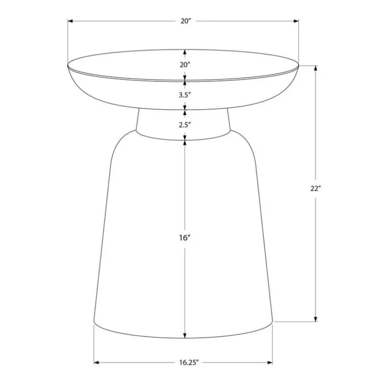 Accent table - 22"h / chrome iron metal drum end - Monarch