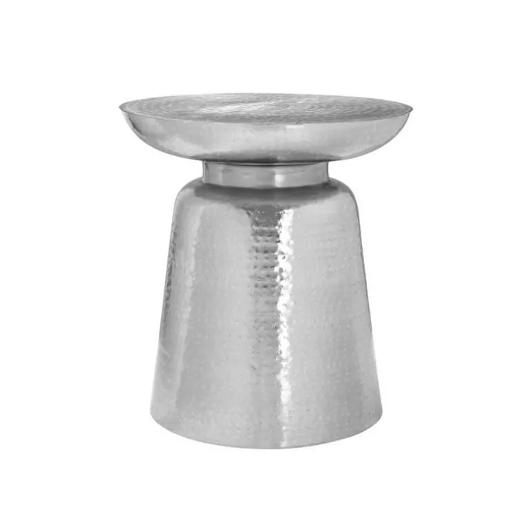 Accent table - 22"h / chrome iron metal drum end - Monarch