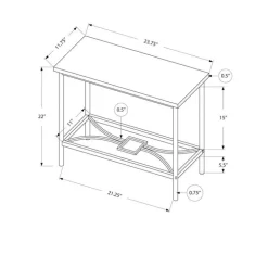 Accent table - 22"h / dark taupe / black metal - Monarch