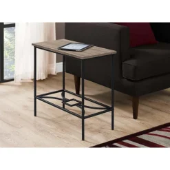 Accent table - 22"h / dark taupe / black metal - Monarch
