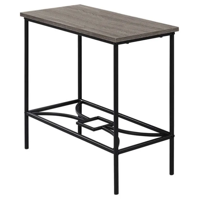 Accent table - 22"h / dark taupe / black metal - Monarch