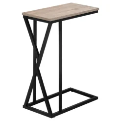 Accent table - 25"h / dark taupe / black metal - Monarch