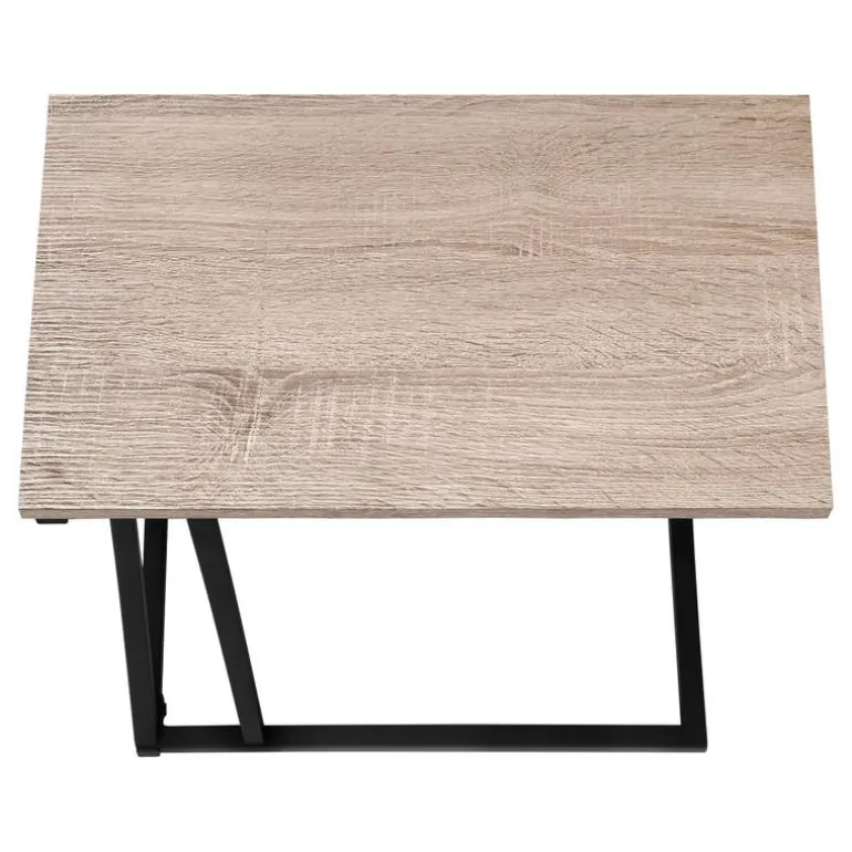 Accent table - 25"h / dark taupe / black metal - Monarch