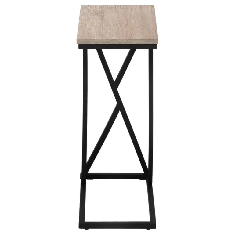Accent table - 25"h / dark taupe / black metal - Monarch
