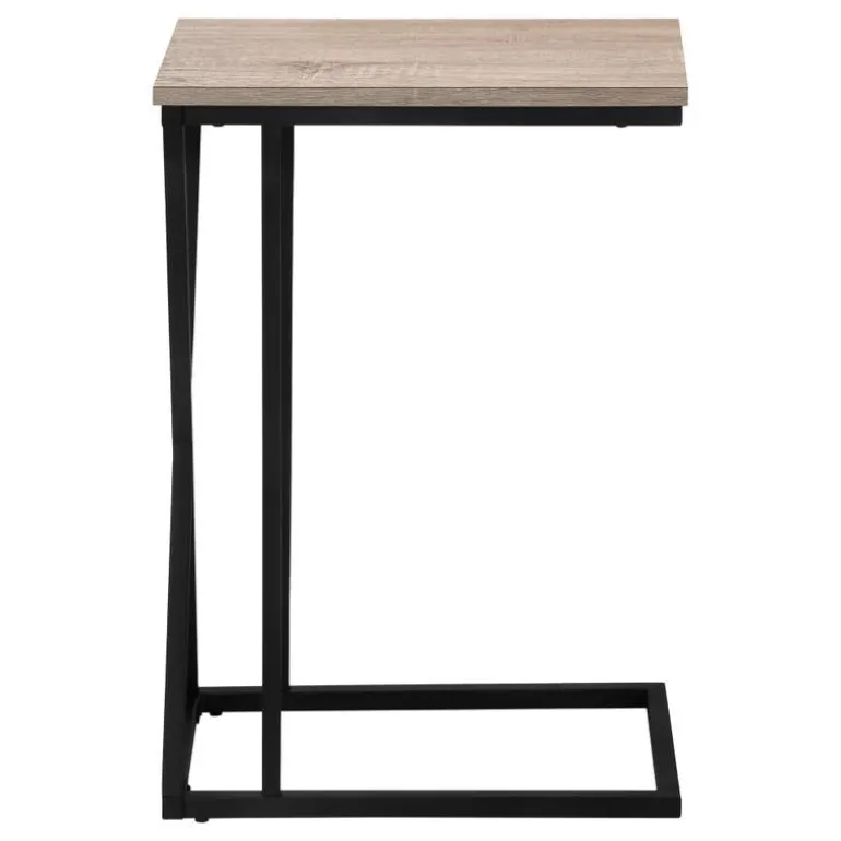 Accent table - 25"h / dark taupe / black metal - Monarch