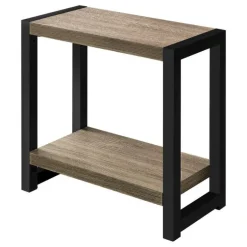 Accent table - 22"h / dark taupe / black metal - Monarch