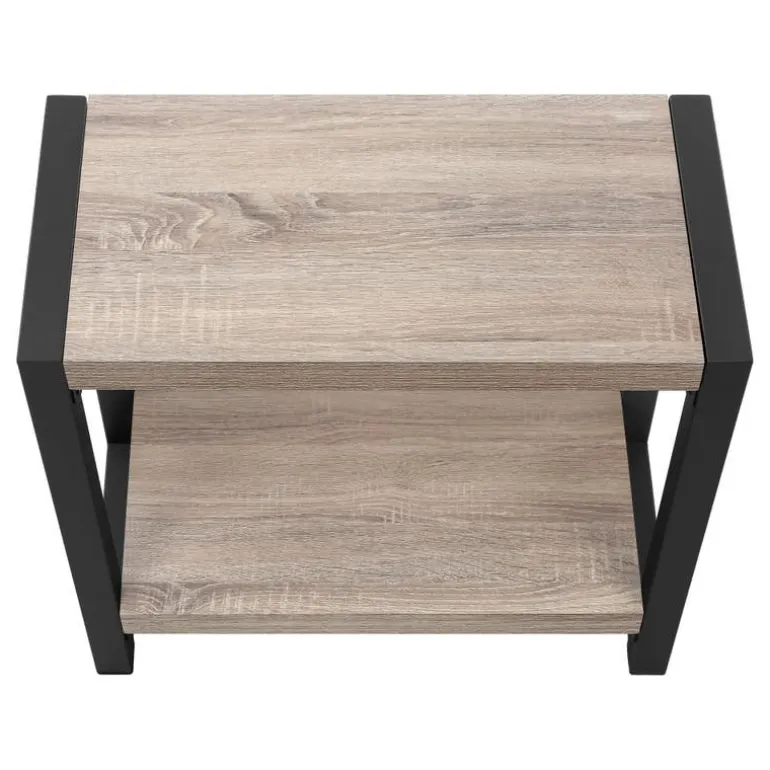 Accent table - 22"h / dark taupe / black metal - Monarch