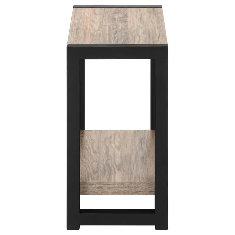 Accent table - 22"h / dark taupe / black metal - Monarch
