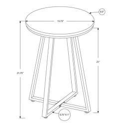 Accent table - 22"h / dark taupe / black metal - Monarch