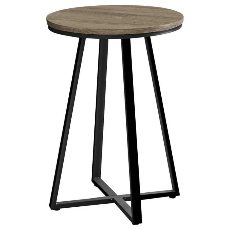 Accent table - 22"h / dark taupe / black metal - Monarch