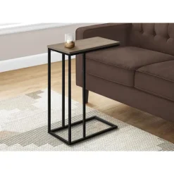 Accent table - 25"h / dark taupe / black metal - Monarch