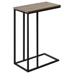 Accent table - 25"h / dark taupe / black metal - Monarch