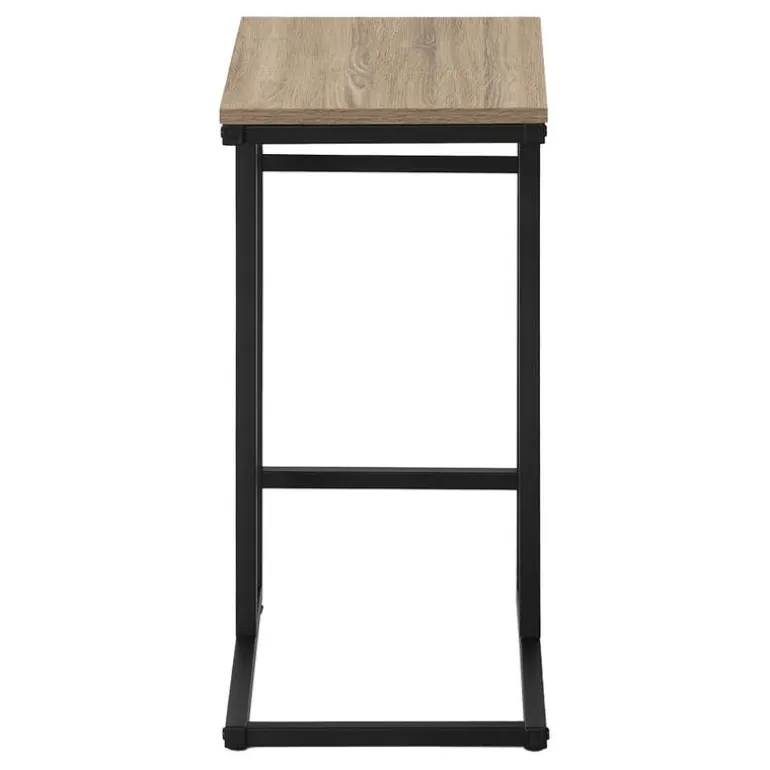 Accent table - 24"h / dark taupe / black metal - Monarch