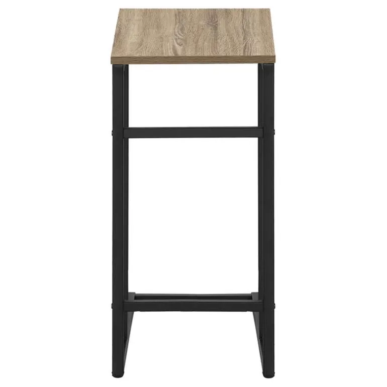 Accent table - 24"h / dark taupe / black metal - Monarch