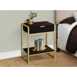 Accent table - 24"h / espresso / gold metal - Monarch