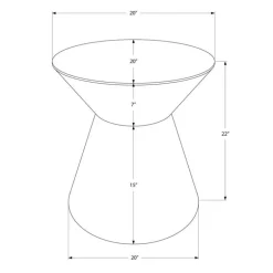 Accent table - 22"h / gold iron metal drum end table - Monarch