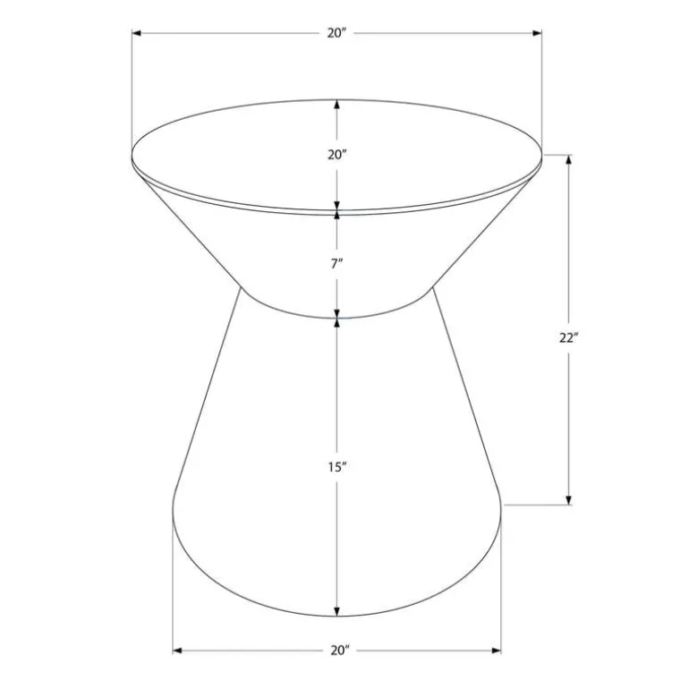 Accent table - 22"h / gold iron metal drum end table - Monarch